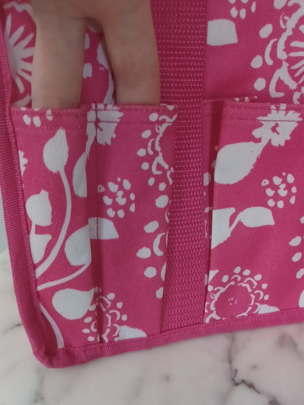 Thirty-One Pink and White Floral Tote Bag URU Keep It Caddy 6